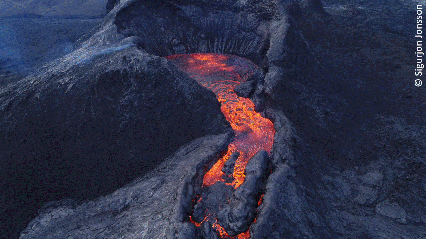 Volcano erupting
